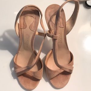 Chloe Nude sling back heel sandals